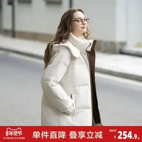 唐狮2025秋冬季短款棉衣女撞色简约风百搭时尚保暖防寒冬季穿搭商品大图