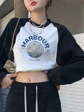 仿棉长袖t恤女2023新款春秋装冬季内搭打底衫小众不撞款显瘦上衣商品大图