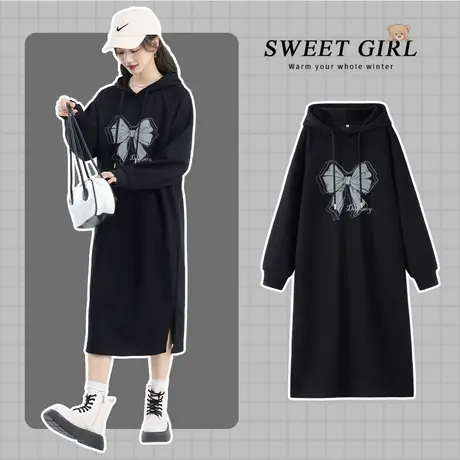 VR真维斯连衣裙秋装女2023新款高级感黑色显瘦穿搭一整套包臀裙子图片