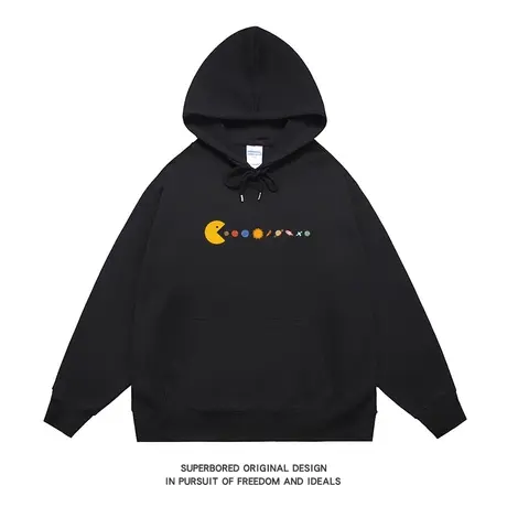 港风趣味太阳系搞怪卫衣男秋冬款连帽宽松休闲长袖套头上衣帽衫商品大图