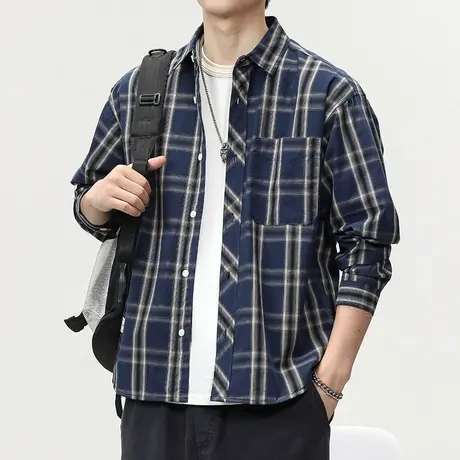 高端上档次衬衣潮流百搭高级感长袖衬衫时尚衬衣男装长袖潮流衬衫商品大图