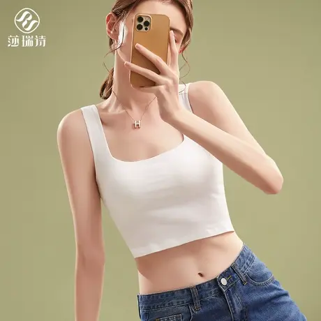 美背吊带背心女内搭带胸垫一体式文胸夏薄款抹胸内衣打底外穿露脐商品大图