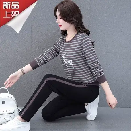 恋上17号运动套装女春秋新款2023减龄中年妈妈洋气休闲跑步两件套图片