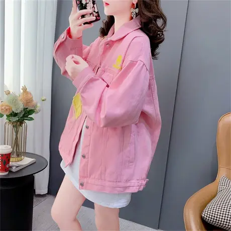 设计感贴布牛仔外套女春季2023新款宽松休闲时尚洋气百搭夹克上衣图片