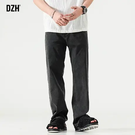 男士黑色弹力牛仔裤男直筒修身高街裤子春夏款大码男裤2023年新款商品大图