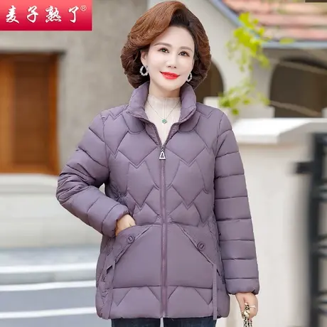 中老年人女妈妈装羽绒棉加厚保暖棉袄服2023秋冬季新款阔太太外套图片