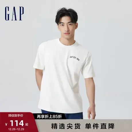 【断码优惠】Gap男装春夏时尚廓形宽松短袖T恤休闲运动上衣841870图片