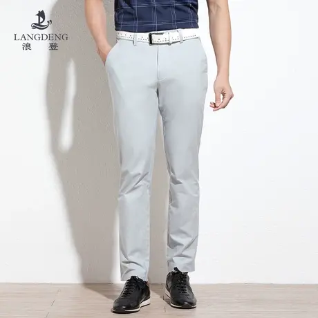 浪登2023夏季男士休闲裤中青年商务薄款透气垂感西裤直筒工装裤商品大图