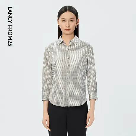 LANCY/悦朗姿女装夏季新款OL职业设计感衬衫女长袖桑蚕丝衬衣商品大图