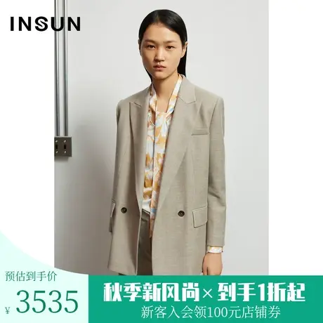 恩裳商场同款春季绵羊毛舒适肌理弹性挺括商务感西装外套女装图片