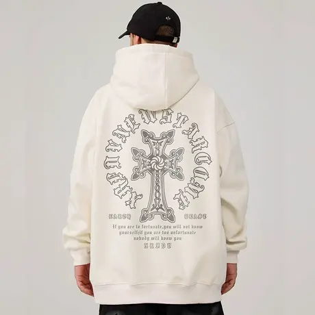 连帽卫衣重磅大码男装复古胖子男生宽松休闲外套潮男春秋冬款加绒商品大图