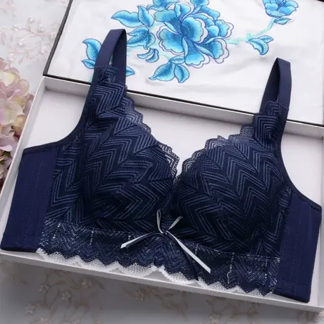 薄款内衣无钢圈聚拢收副乳无海绵大胸显小超薄蕾丝胸罩女文胸夏季商品大图