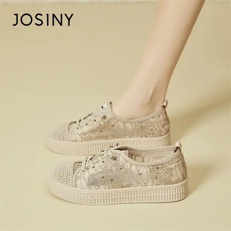 Josiny/卓诗尼厚底板鞋女2024新款春季爆款懒人渔夫鞋小众运动鞋商品大图