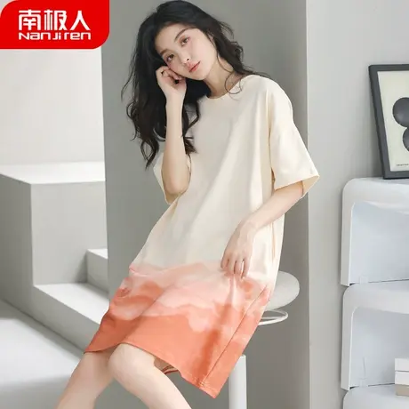 睡裙女夏季纯棉性感短袖夏天女士2023年新款孕妇端丽睡衣女款夏款商品大图