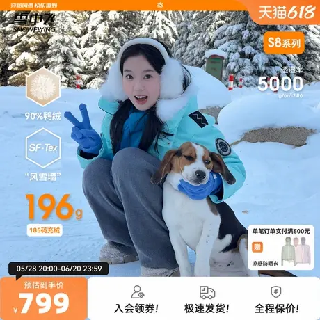 【小红书同款】雪中飞风雪系列25秋新男女貉子毛羽绒服厚工装滑雪商品大图