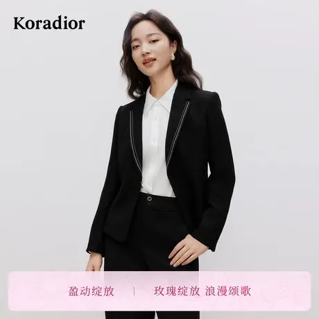 【盈动绽放】珂莱蒂尔2025春季新通勤气质高级感一粒扣西装外套女图片
