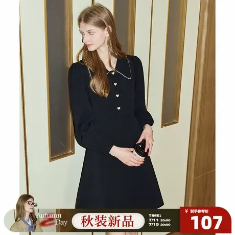 唐狮女装2026开春穿搭高级感黑色连衣裙女春季新款小个子裙子图片