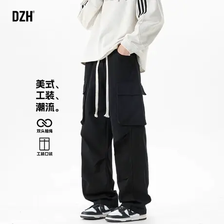 男生纯棉工装裤男款直筒2025新款黑色ootd穿搭裤子宽松休闲裤百搭商品大图