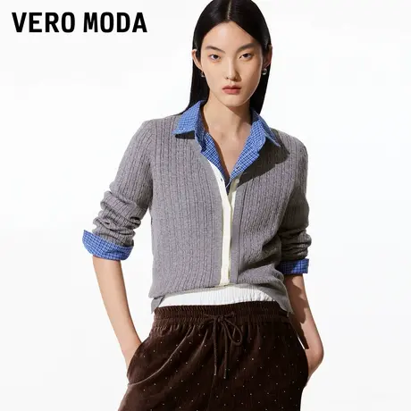【来了就好】Vero Moda针织衫25春新款假两件MIU系麻花325124005商品大图