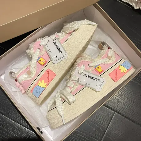 帆布鞋子女百搭2023新款韩版超火松糕厚底增高小香风学生小白板鞋图片