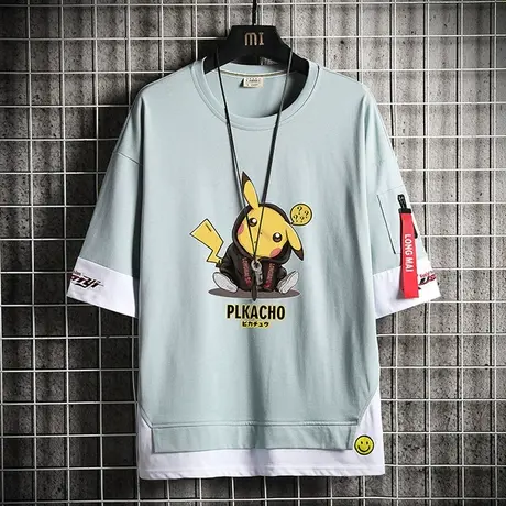 夏季男短袖棉感体恤青少年男生t恤夏装初中生高中学生半截袖体恤商品大图