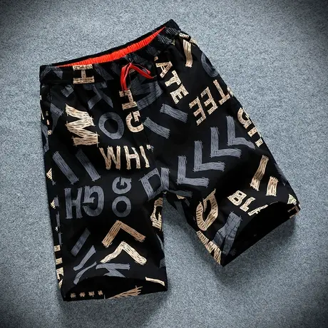 夏季男士休闲运动短裤韩版潮牌潮流薄款宽松五分裤中裤子直筒外穿商品大图