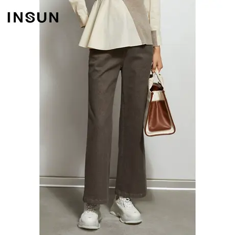 INSUN恩裳秋季宽松直筒牛仔裤图片