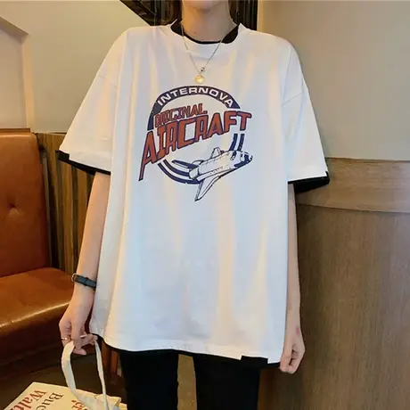 网红ins超火短袖t恤女夏季宽松韩版怪味少女原宿bf风半袖上衣服潮商品大图