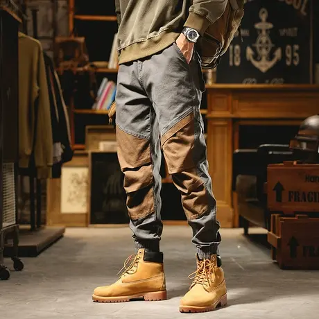 2022新款冬季防寒休闲裤子潮流宽松束脚保暖外穿工装休闲宽松男裤商品大图