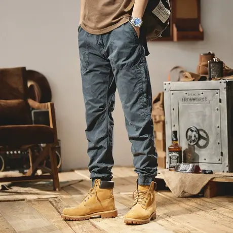 Modi Nick/摩帝尼克男士工装休闲裤直筒修身潮牌男裤时尚潮流男裤商品大图