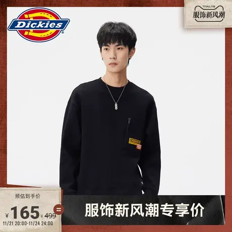 Dickies商场同款加绒卫衣 男女秋冬休闲圆领保暖工装灵感上衣图片