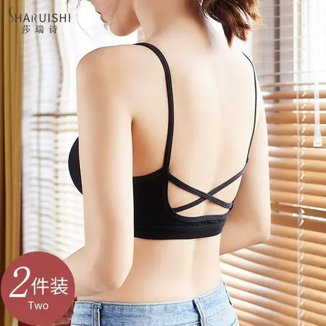 美背文胸内衣女无钢圈吊带网红爆款背心式裹胸性感交叉聚拢抹胸罩商品大图