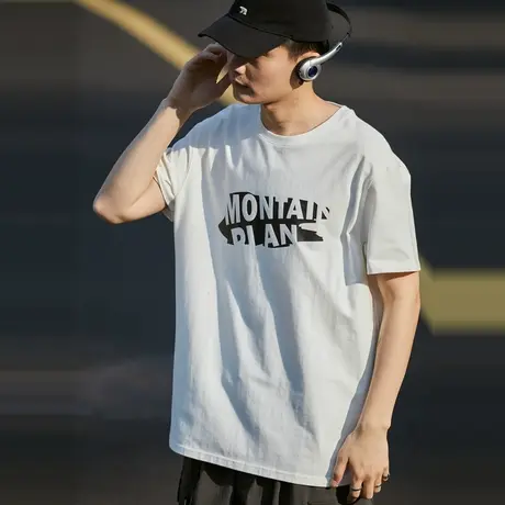 唐狮2023年夏季新款纯棉短袖t恤男潮休闲半袖潮流体恤打底衫12.6商品大图