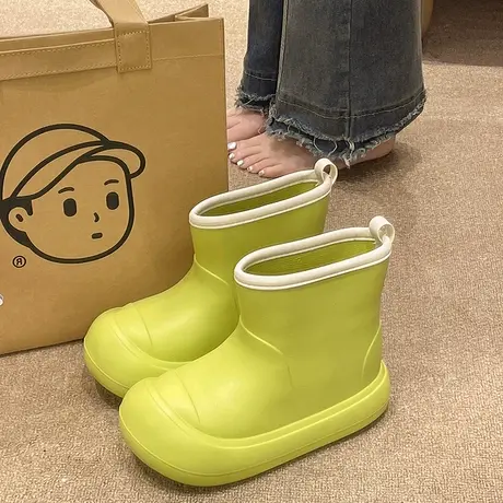 外穿防水成人雨鞋女四季通用雨靴韩版时尚户外下雨天防滑短筒水鞋商品大图