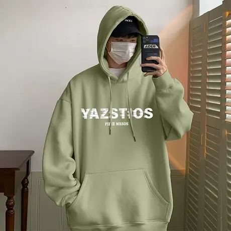 美式连帽春秋季卫衣男潮牌加厚帽衫oversize港风男生加绒休闲外套商品大图