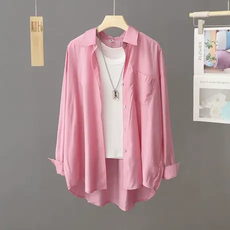 外搭轻薄款轻薄防晒衫外套女中长款衬衣开衫紫外线户外衬衫防晒衣商品大图