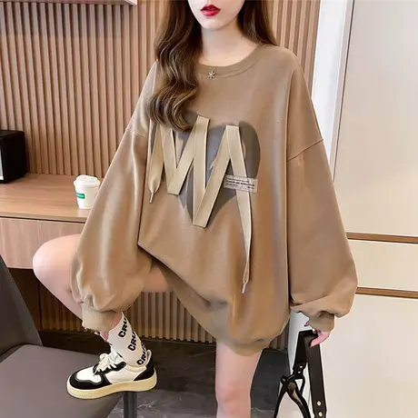 早春装卫衣女春秋季韩版宽松大码中长款薄款开春百搭学生上衣外套图片