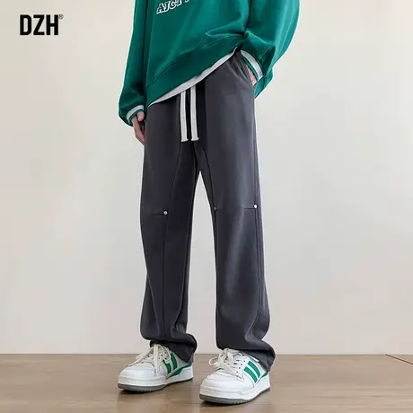 男士美式运动裤男秋季直筒裤子2024新款休闲深灰色卫裤男款篮球裤商品大图