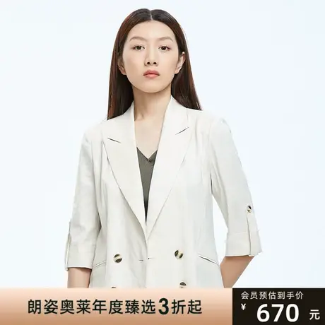 朗姿夏季双排扣气质通勤女式西装外套图片
