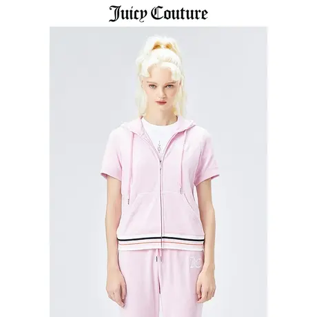 Juicy Couture橘滋美式春季新款时尚运动半袖上衣短袖连帽外套女图片