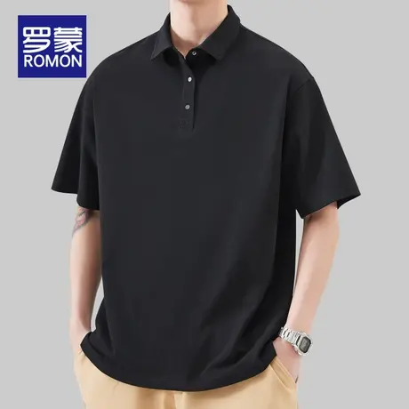 罗蒙短袖POLO衫男夏季薄款潮牌宽松男士休闲t恤2023新款简约上衣T图片
