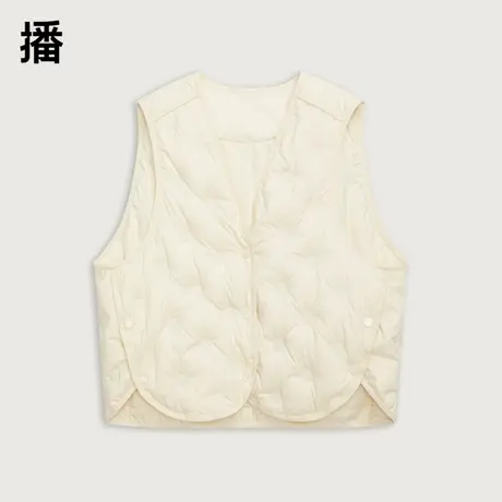 播马甲女2023秋冬新款圆点压胶短款V领马夹背心外套DDQ4RD5418商品大图