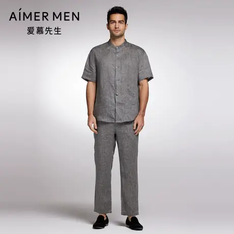 Aimer Men23SS亚麻休闲男士长裤NS82J791商品大图