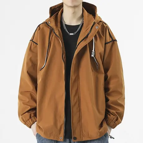 男士工装冲锋衣外套男秋季高级感痞帅2023新款休闲连帽夹克飞行服商品大图