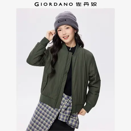 佐丹奴棒球服女秋冬新款纯色棒球领棉衣外套飞行员夹克女13375850商品大图