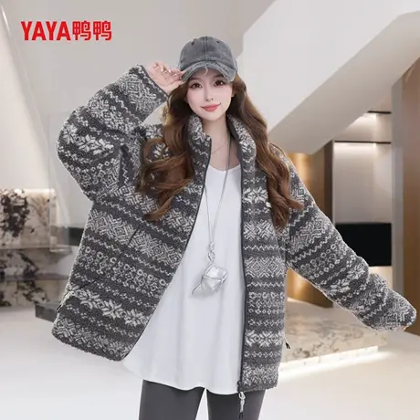 【费尔岛元素】YAYA鸭鸭2025冬情侣款摇粒绒一手长休闲百搭羽绒服商品大图