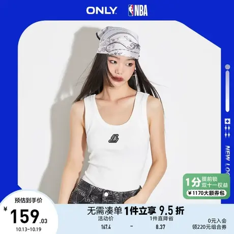 ONLY奥莱2023夏季新款NBA联名款百搭字母U领吊带T恤女商品大图