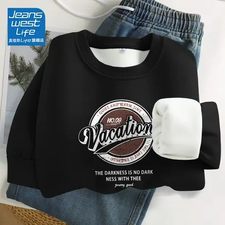 真维斯LIFE美式复古加绒卫衣女款2023新款爆款设计感外套女秋冬款商品大图