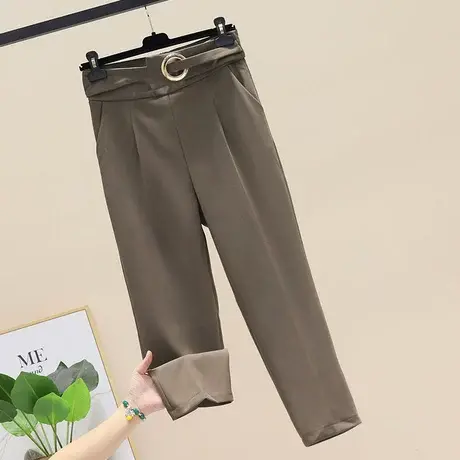 九分西裤女春秋2023新款高腰直筒宽松裤子哈伦裤夏休闲女裤烟管裤图片