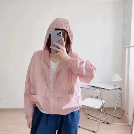 防晒衣女款夏季薄款2023新款连帽长袖防晒服户外透气百搭开衫外套商品大图
